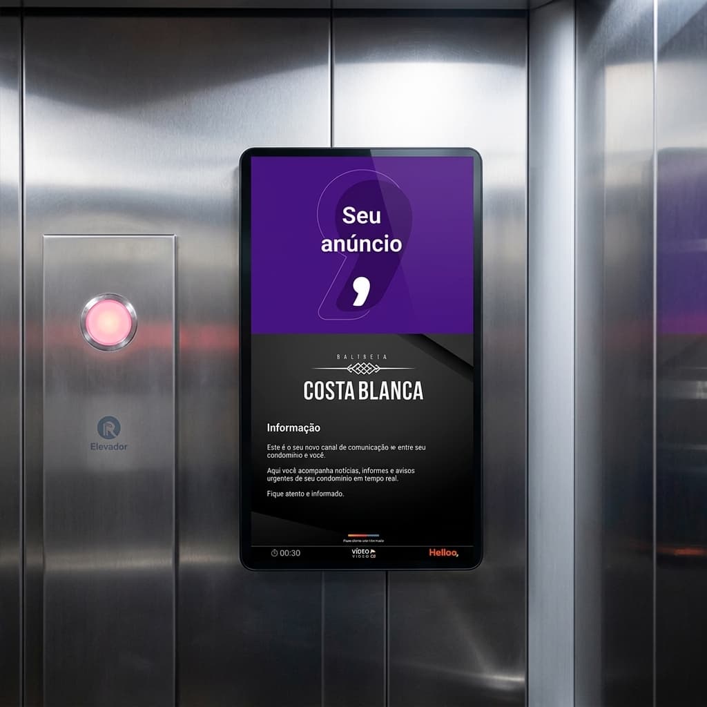 Telas Yelooh instaladas em elevadores de edifícios residenciais de alto padrão